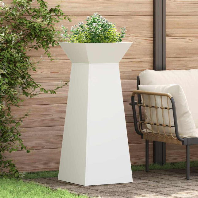 Søjle Plantekasse Hvid 40 x 40 x 100 cm Koldvalset stål