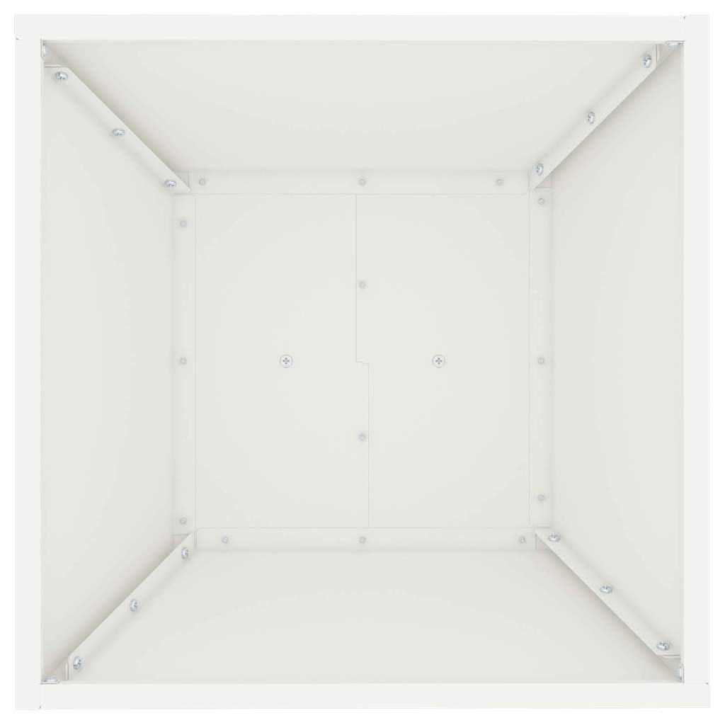 Søjle Plantekasse 2 pcs Hvid 40 x 40 x 100 cm Stål