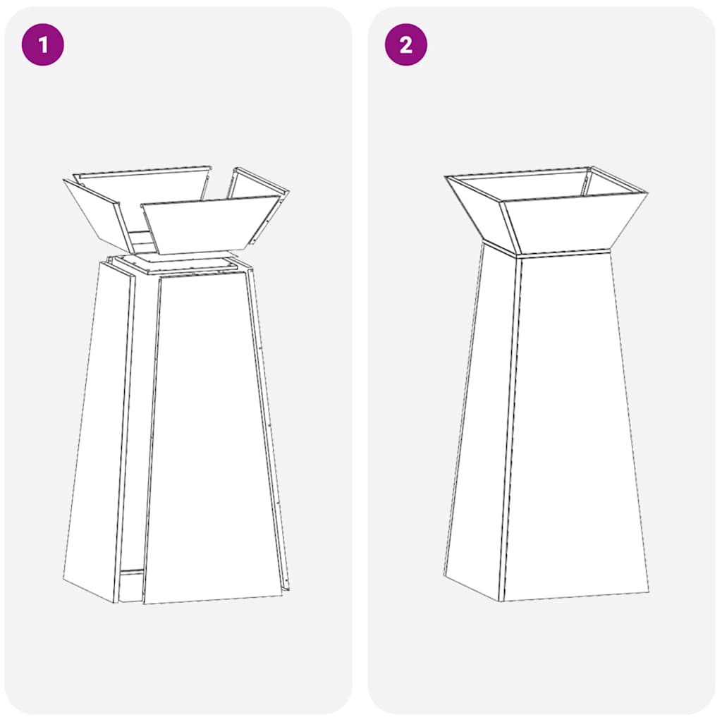 Søjle Plantekasse 2 pcs Antracit 40 x 40 x 100 cm Stål