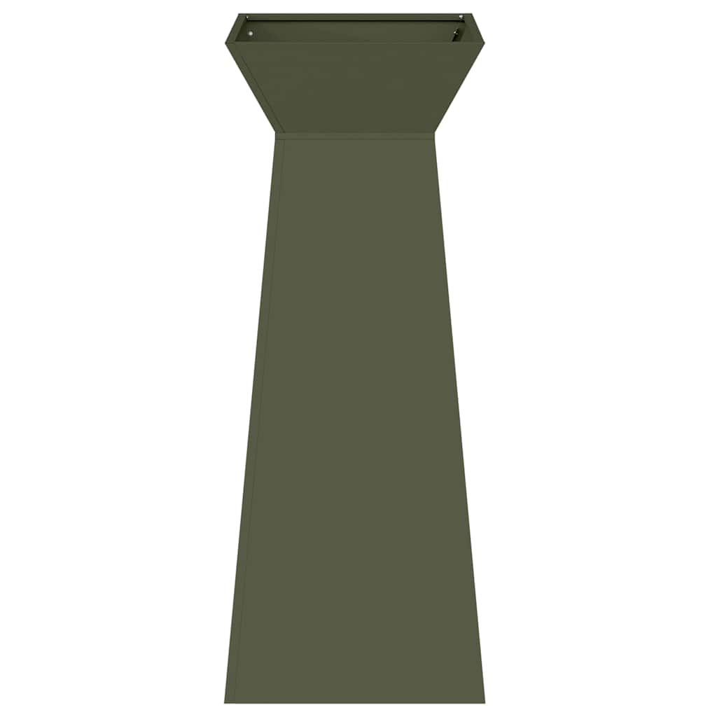 Søjle Plantekasse 2 pcs Olivengrøn 40 x 40 x 100 cm Stål