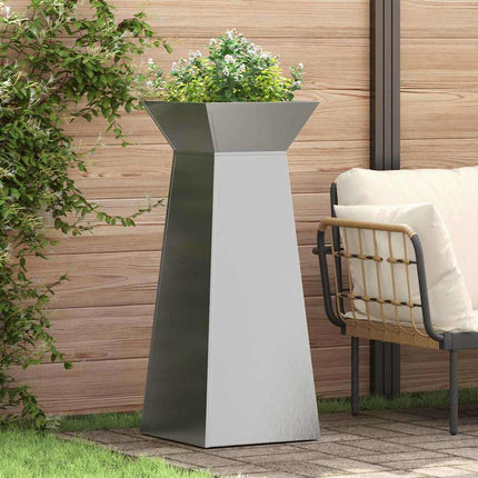 Søjle Plantekasse 2 stk. Sølv 40 x 40 x 100 cm Rustfrit stål