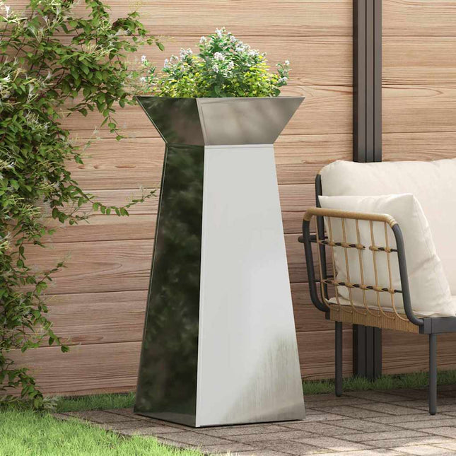 Søjle Plantekasse Sølv 40 x 40 x 100 cm Galvaniseret stål