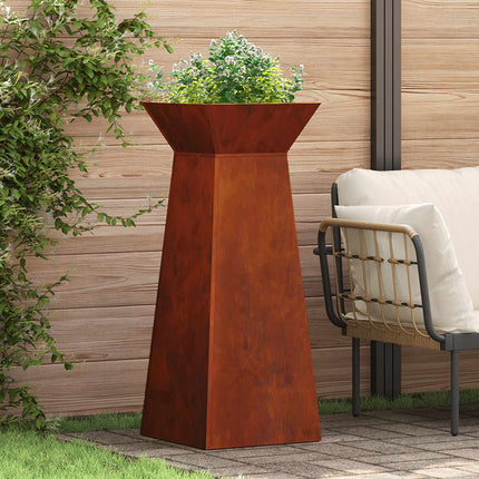 Søjle Plantekasse 2 stk. Rusten 40 x 40 x 100 cm Cortenstål