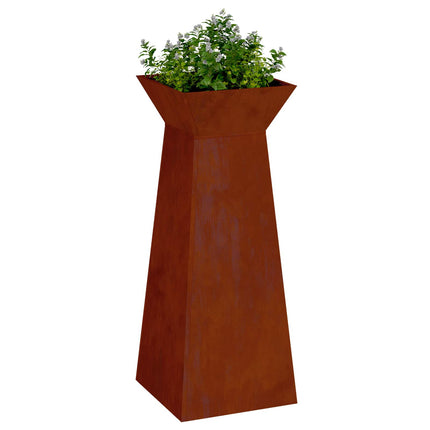 Søjle Plantekasse 2 stk. Rusten 40 x 40 x 100 cm Cortenstål