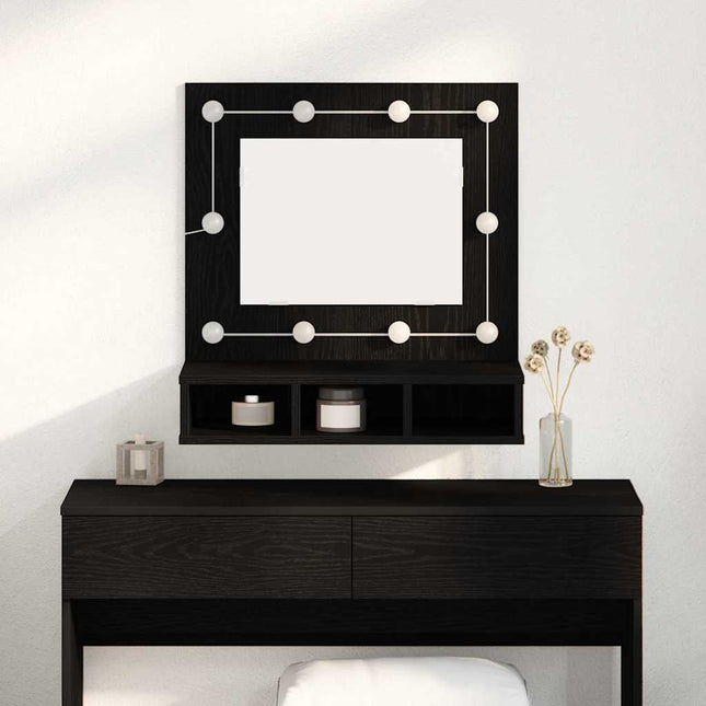 Spejlskab Sort eg 60 x 31,5 x 62 cm Konstrueret træ