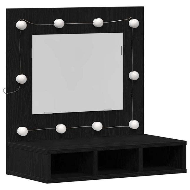 Spejlskab Sort eg 60 x 31,5 x 62 cm Konstrueret træ