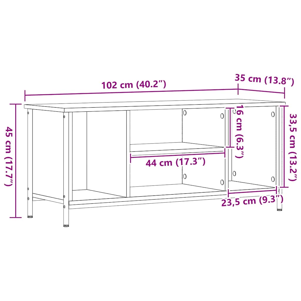 TV Skab artisan eg 102 x 35 x 45 cm Konstrueret træ