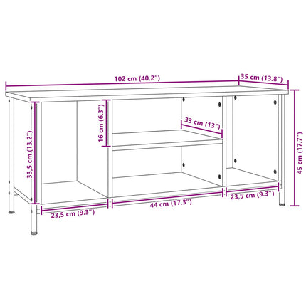 TV-skab 102 x 35 x 45 cm Sort eg Konstrueret træ