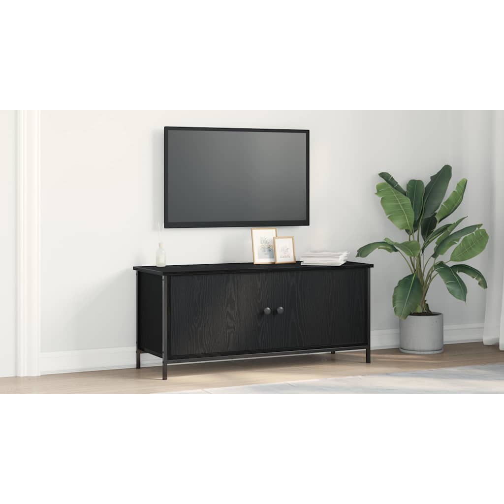 TV-skab Sort eg 100 x 35 x 45 cm Konstrueret træ