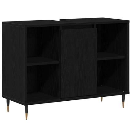Badeværelsesskab Sort 80 x 33 x 60 cm Konstrueret træ