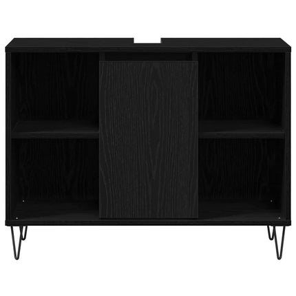 Badeværelsesskab Sort 80 x 33 x 60 cm Konstrueret træ
