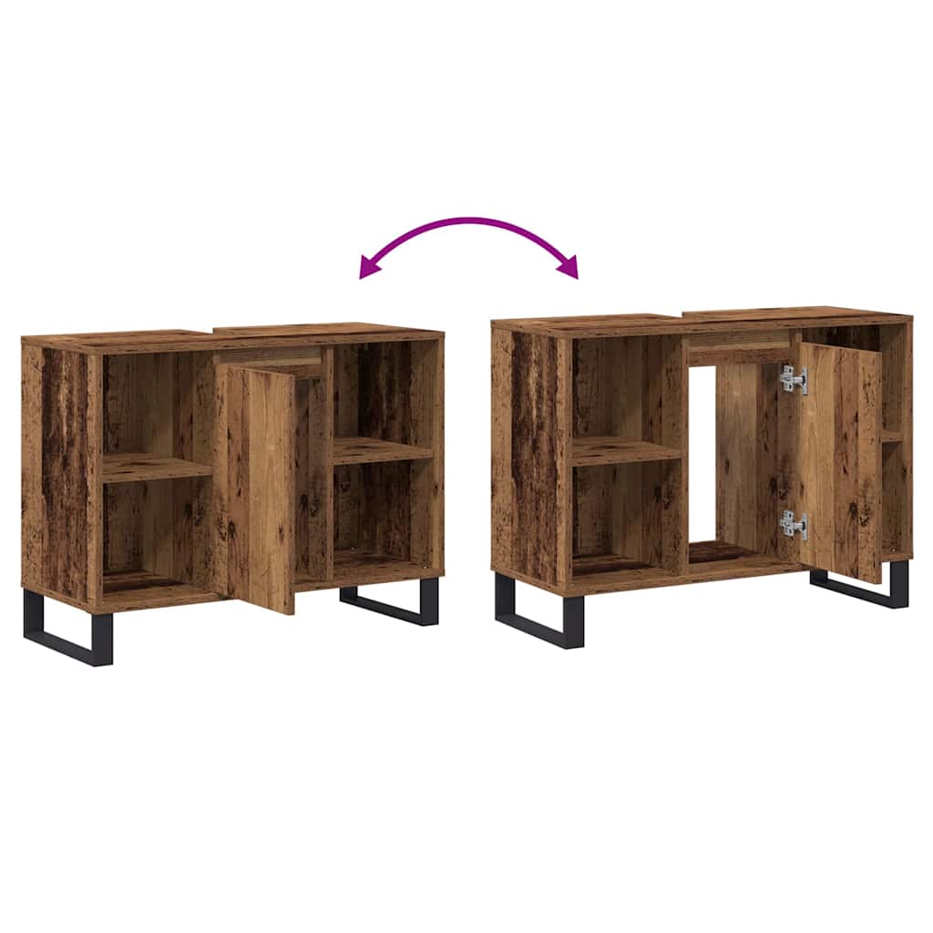 Badeværelsesskab Gammelt træ 80 x 33 x 60 cm Konstrueret træ