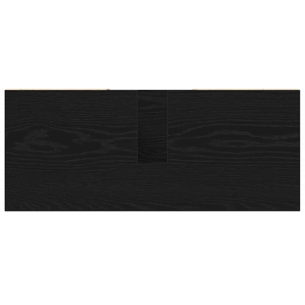 Badeværelsesskab med hylde Sort 80 x 33 x 60 cm Konstrueret træ