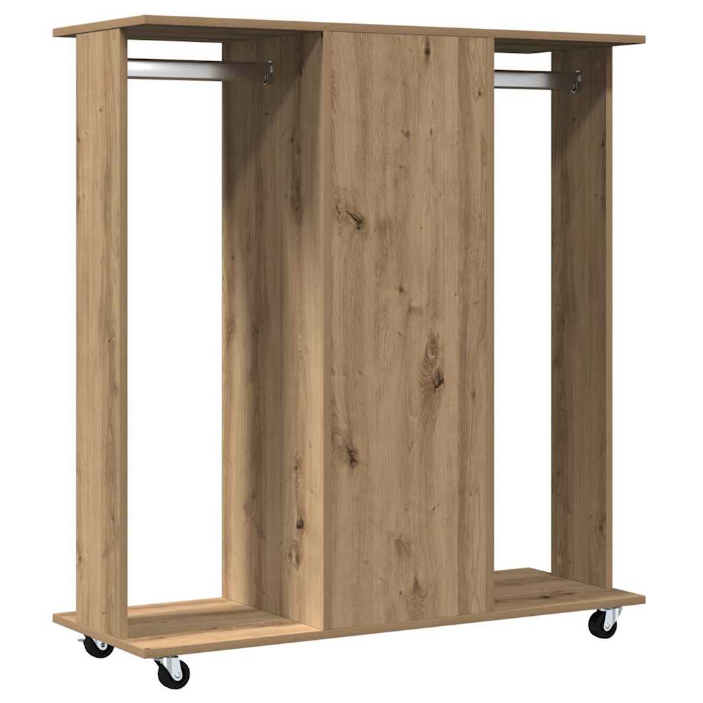 Garderobe med hjul artisan eg 102 x 38 x 110 cm Konstrueret træ