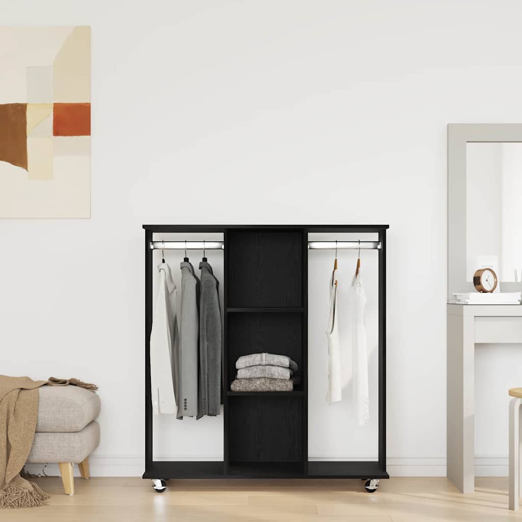 Garderobe med hylde Sort eg 102 x 38 x 110 cm Konstrueret træ