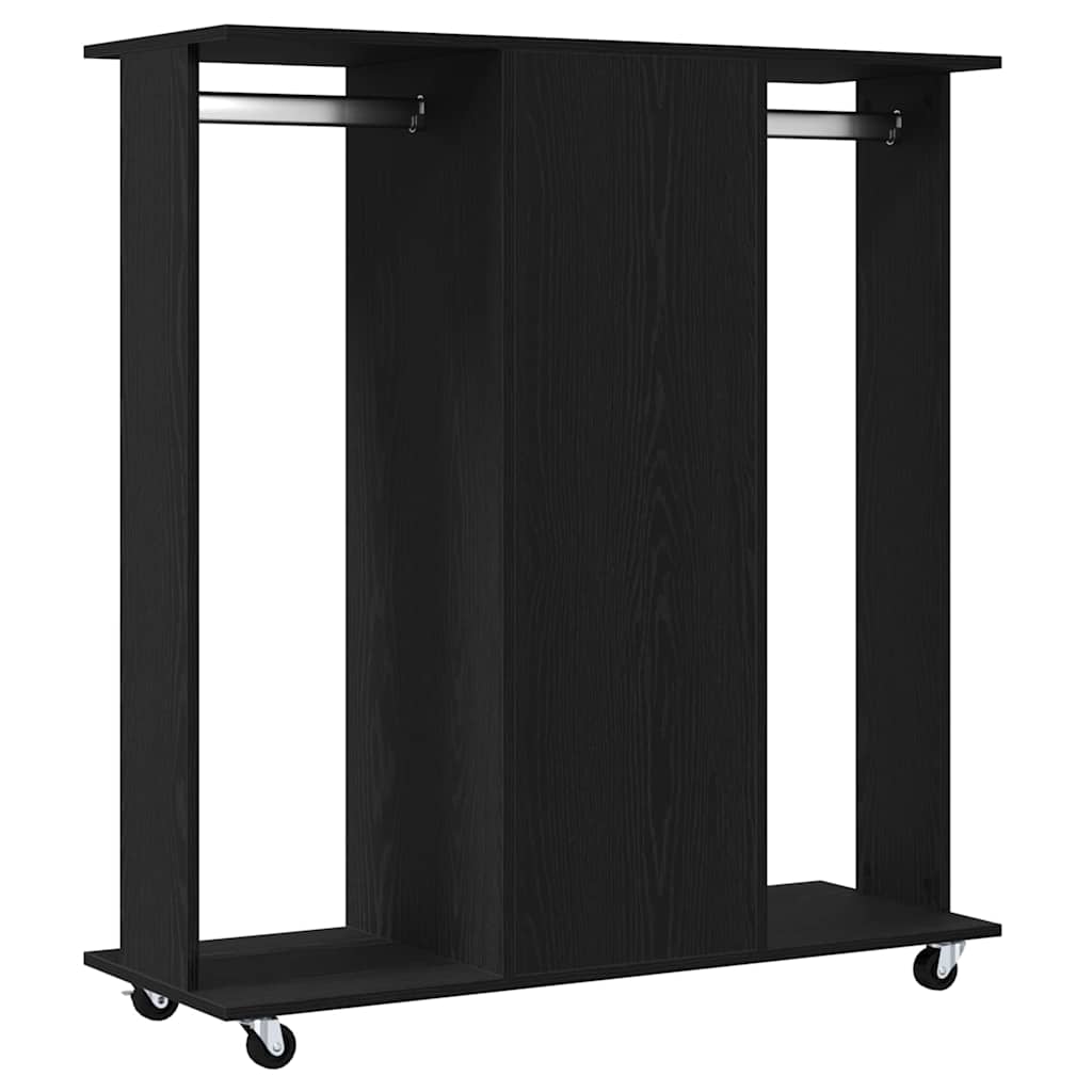 Garderobe med hylde Sort eg 102 x 38 x 110 cm Konstrueret træ