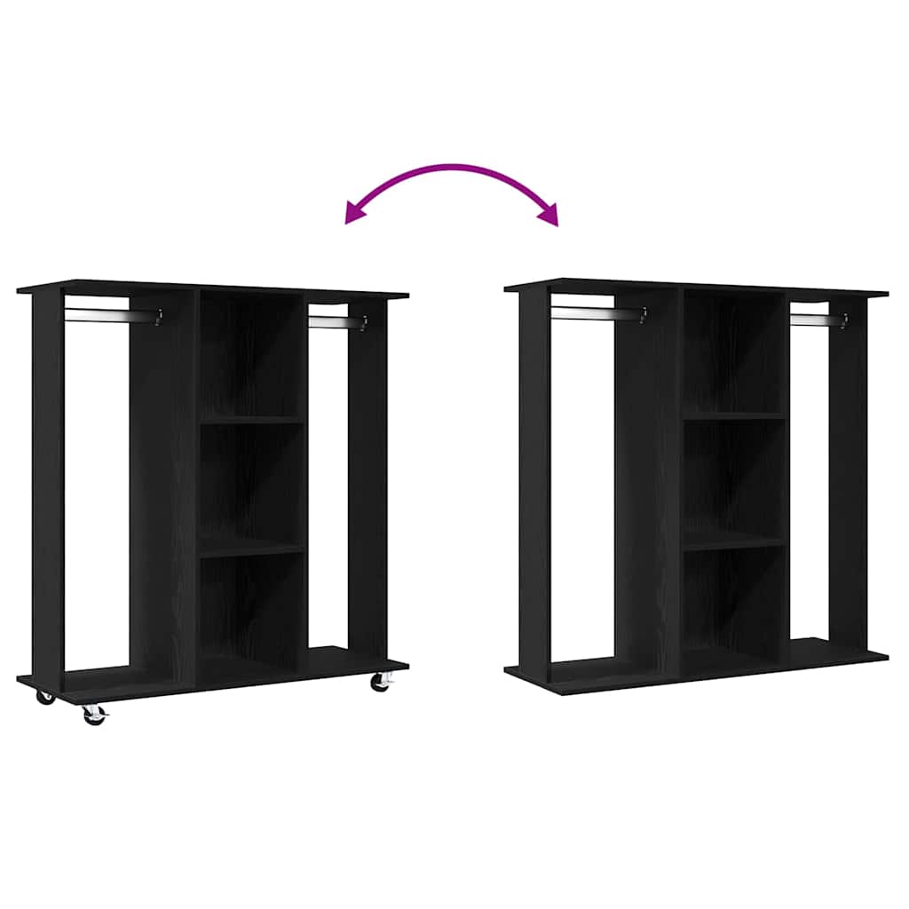 Garderobe med hylde Sort eg 102 x 38 x 110 cm Konstrueret træ