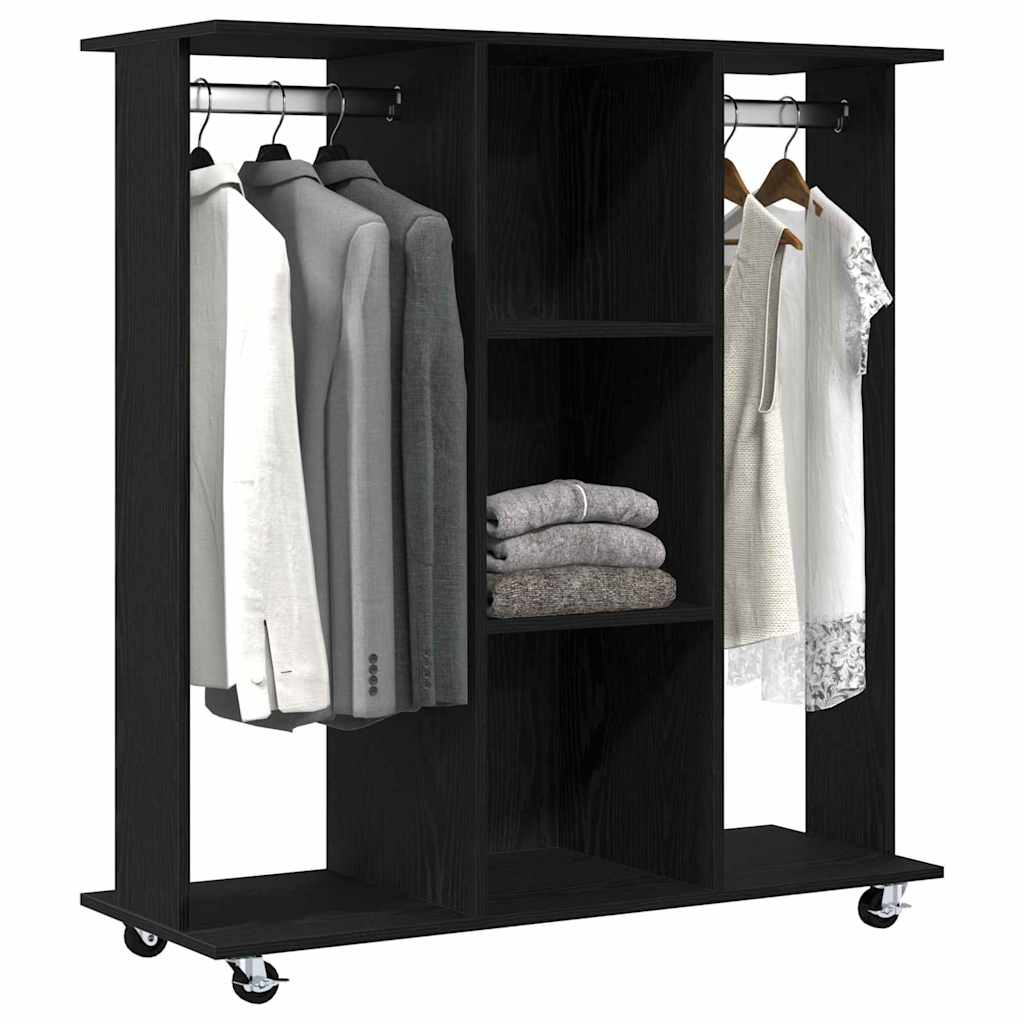 Garderobe med hylde Sort eg 102 x 38 x 110 cm Konstrueret træ