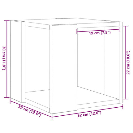 Sofabord Sort eg 32 x 32 x 30 cm Konstrueret træ