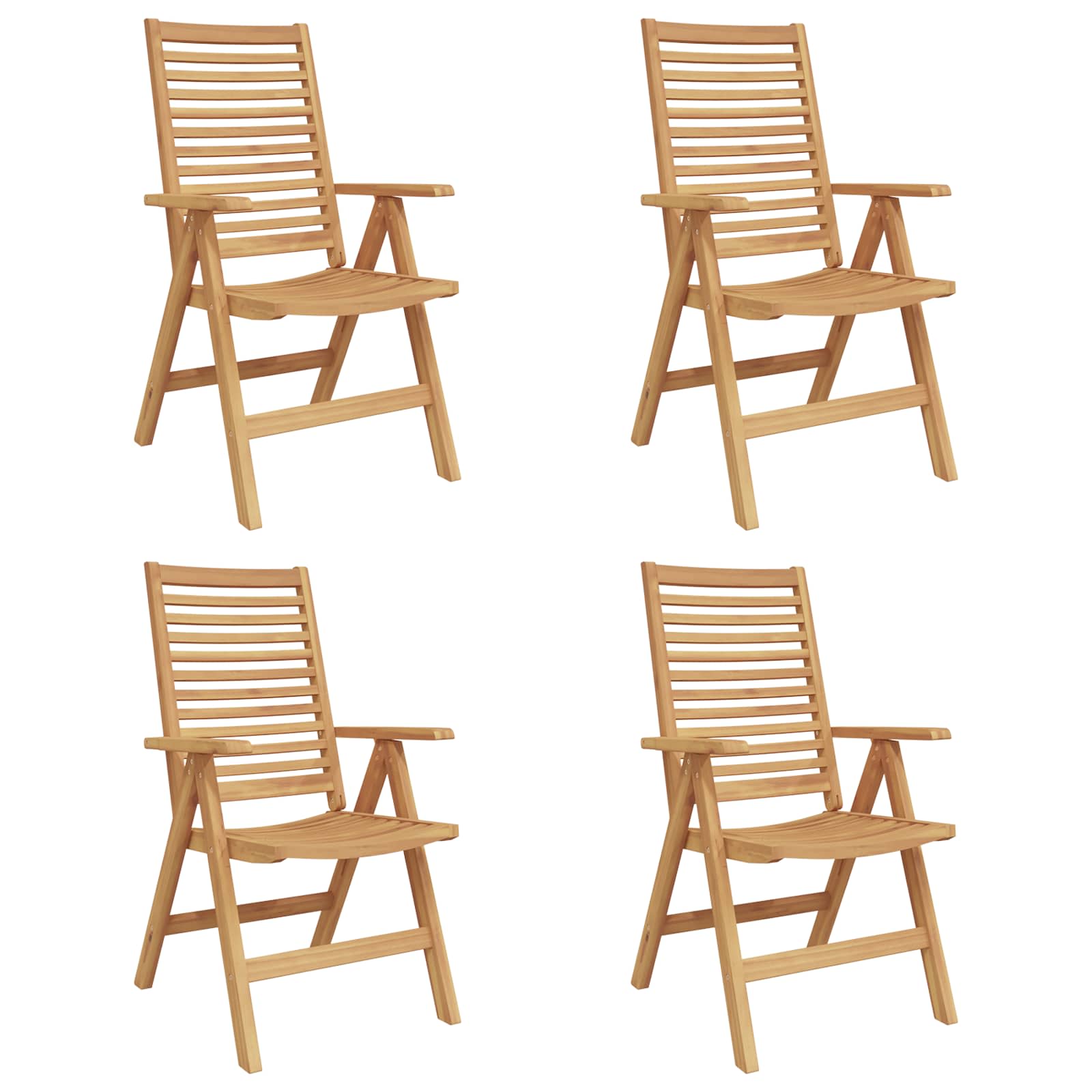 Stol 4 pcs Brun 64.5 x 52 x 108 cm Massiv Teaktræ
