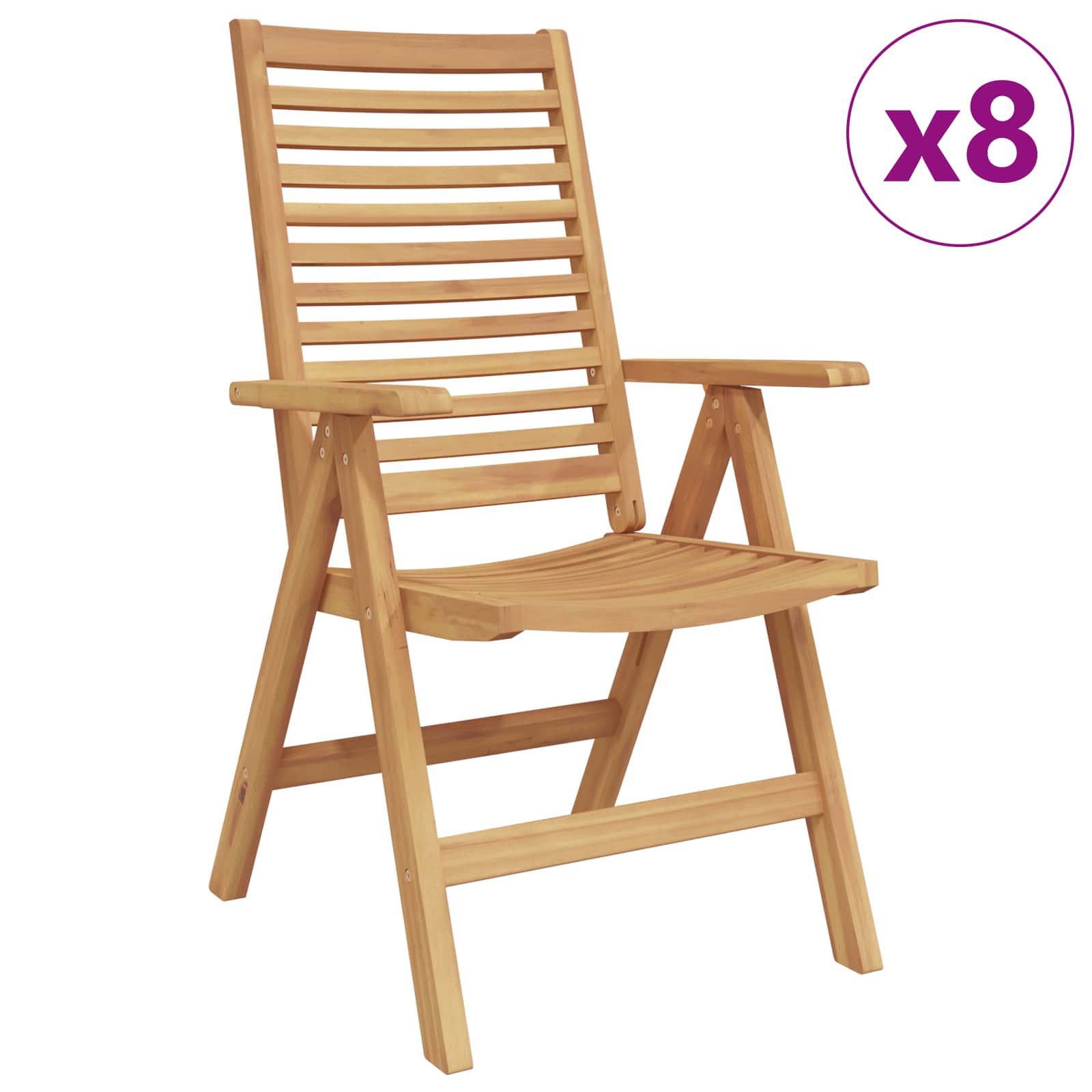 Stol 8 pcs Brun 64.5 x 52 x 108 cm Massiv Teaktræ