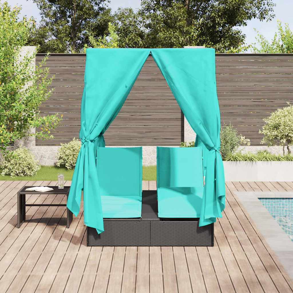 Dobbelt solstol Turkis 205 x 129 x 200 cm polyrattan
