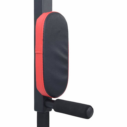 Pull Up Bar Dip Station Sort og rød 89 x 59 x 70 cm