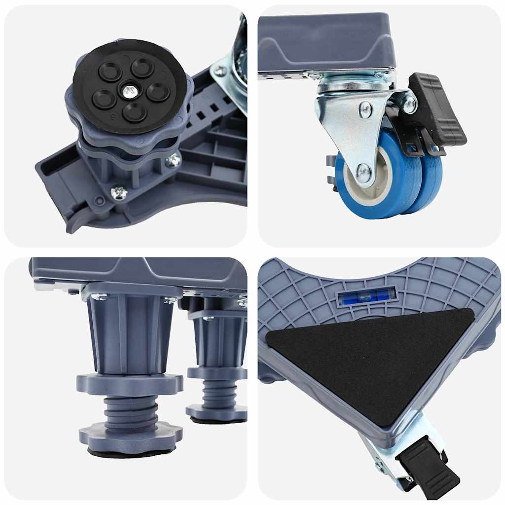 Vaskemaskinefod Grå 66 x 66 x 12 cm Rustfrit stål