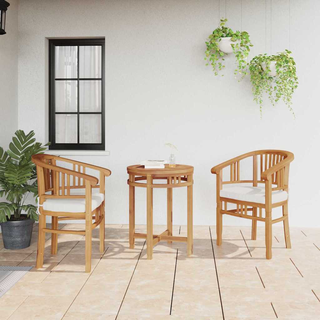 Stol med pude 2 pcs Brun 63 x 58 x 89 cm Massiv Teaktræ