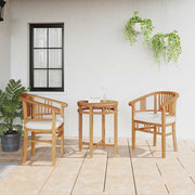 Stol med pude 2 pcs Brun 63 x 58 x 89 cm Massiv Teaktræ