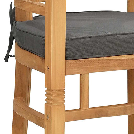 Stol 2 stk. Brun Massiv Teaktræ