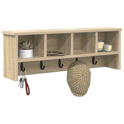 Vægmonteret Jakkeholder med hylde Sonoma eg 75 x 16 x 26 cm