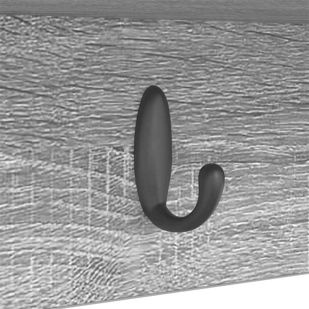 Vægmonteret Jakkeholder med hylde Grå sonoma-eg 75 x 16 x 26 cm