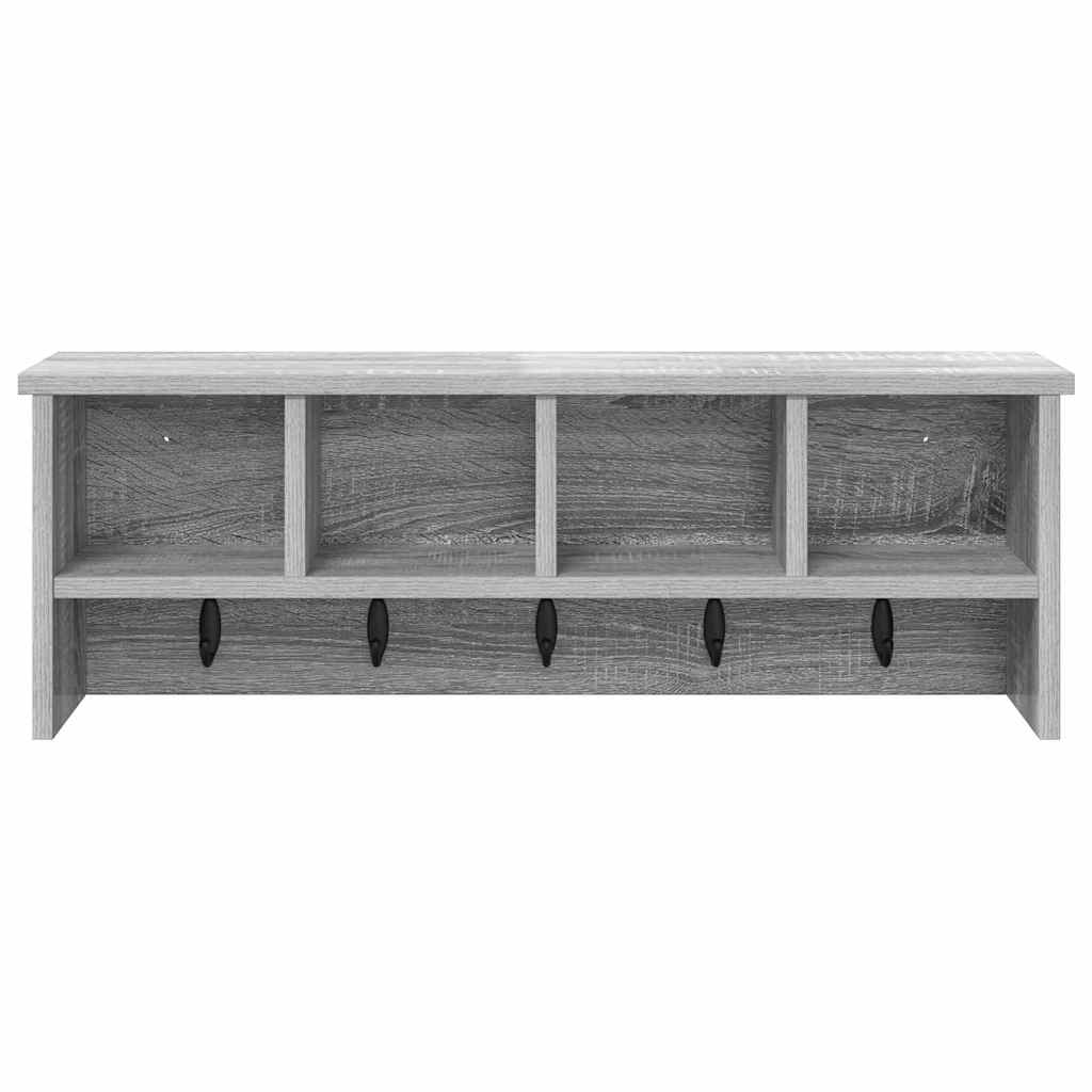 Vægmonteret Jakkeholder med hylde Grå sonoma-eg 75 x 16 x 26 cm