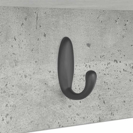 Vægmonteret Jakkeholder med hylde Beton Grå 100 x 16 x 26 cm