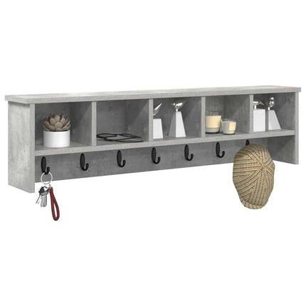 Vægmonteret Jakkeholder med hylde Beton Grå 100 x 16 x 26 cm
