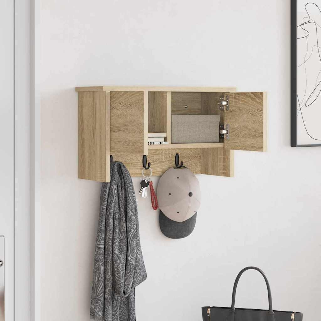 Vægmonteret Jakkeholder med hylde Sonoma eg 50 x 20 x 30 cm