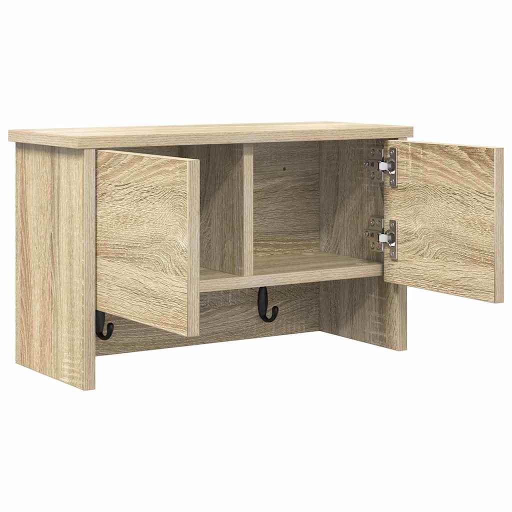 Vægmonteret Jakkeholder med hylde Sonoma eg 50 x 20 x 30 cm