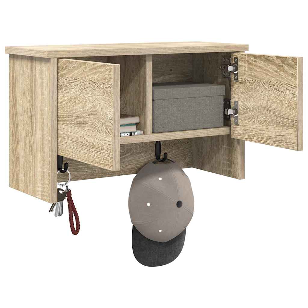 Vægmonteret Jakkeholder med hylde Sonoma eg 50 x 20 x 30 cm