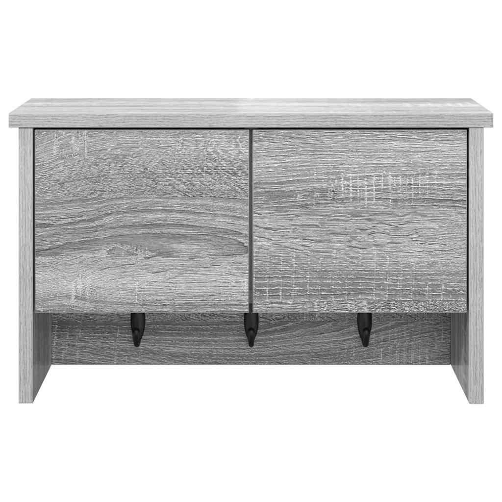 Vægmonteret Jakkeholder med hylde Grå Sonoma 50 x 20 x 30 cm