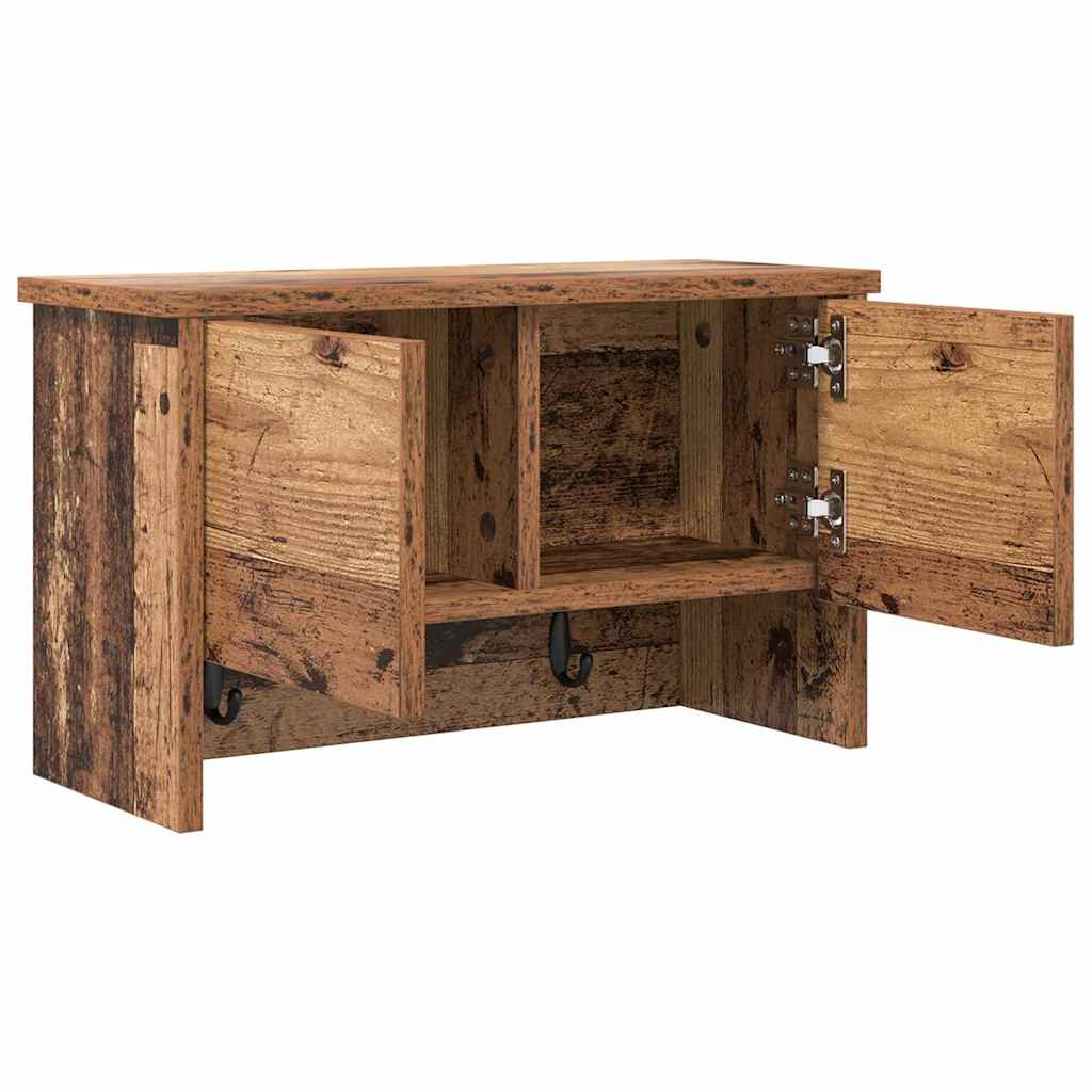 Vægmonteret Jakkeholder med hylde Gammelt træ 50 x 20 x 30 cm
