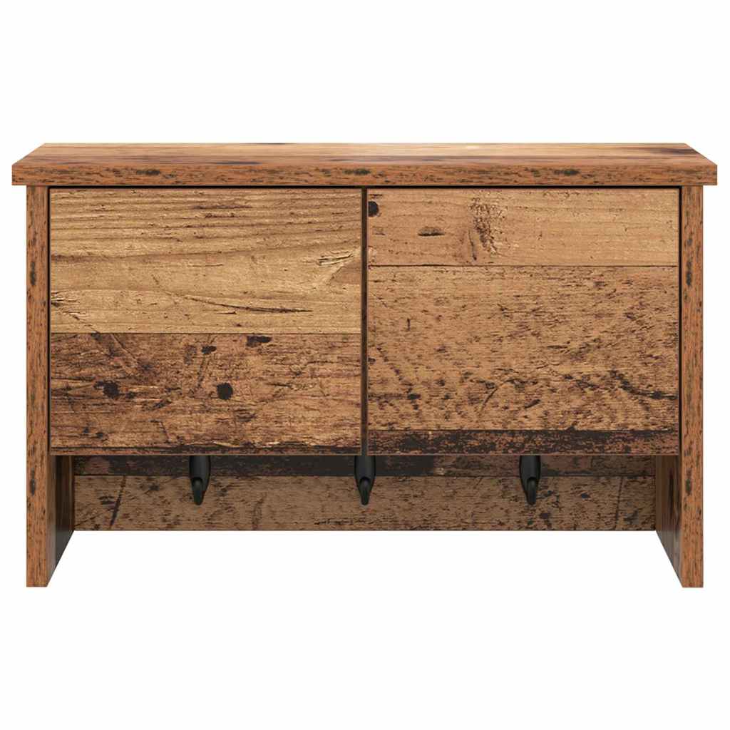 Vægmonteret Jakkeholder med hylde Gammelt træ 50 x 20 x 30 cm
