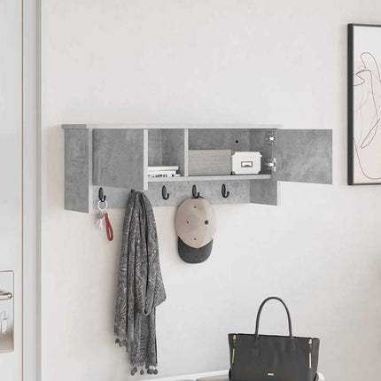 Vægmonteret Jakkeholder med hylde Beton Grå 80 x 20 x 30 cm