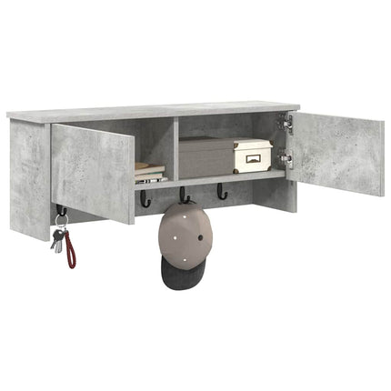 Vægmonteret Jakkeholder med hylde Beton Grå 80 x 20 x 30 cm