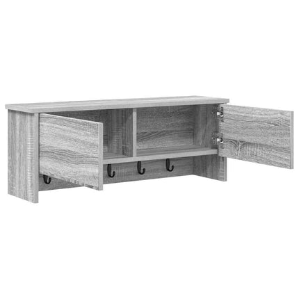 Vægmonteret Jakkeholder med hylde Grå Sonoma 80 x 20 x 30 cm