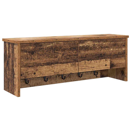 Vægmonteret Jakkeholder med hylde Gammelt træ 80 x 20 x 30 cm