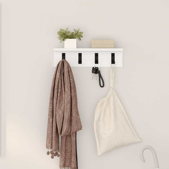 Vægmonteret Jakkeholder Vægmonteret Hvid 40 x 10,5 x 10,5 cm