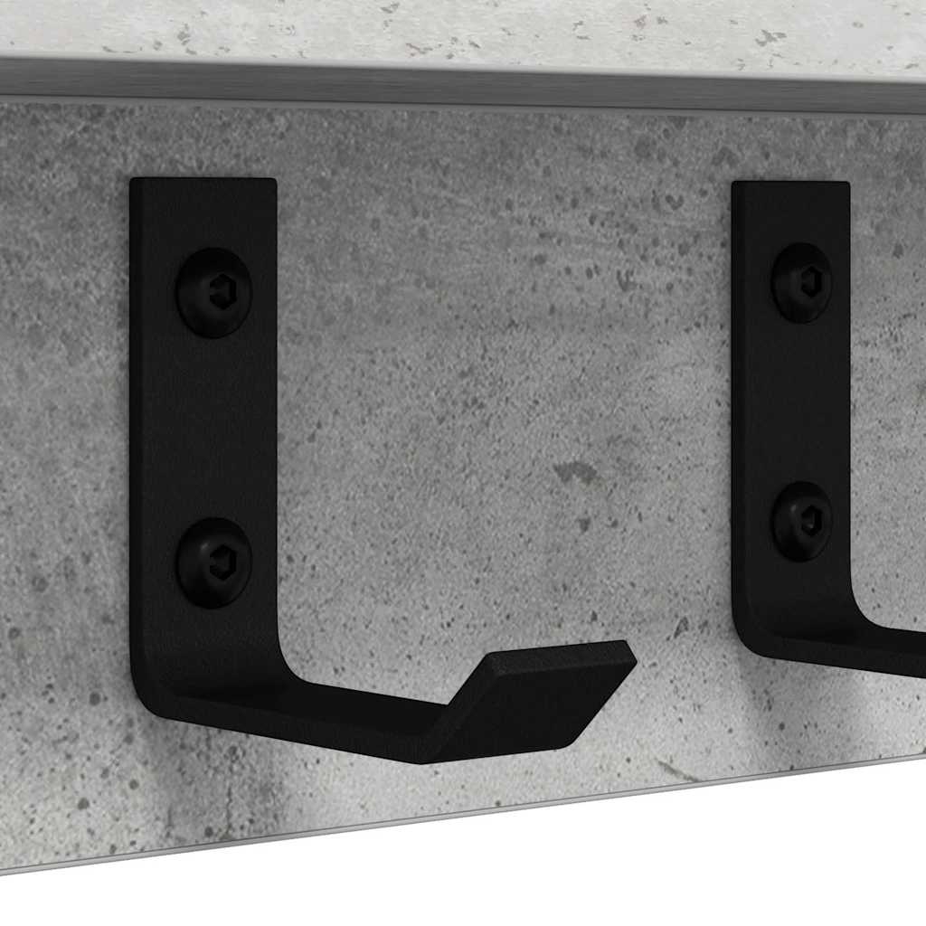 Vægmonteret Jakkeholder Beton Grå 40 x 10,5 x 10,5 cm