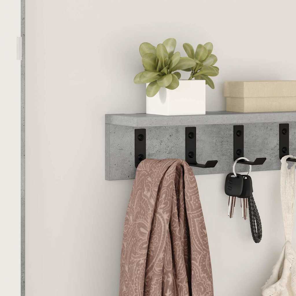 Vægmonteret Jakkeholder Beton Grå 40 x 10,5 x 10,5 cm
