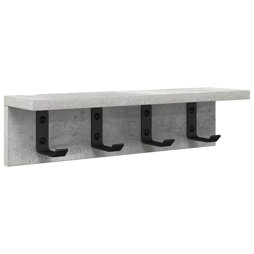Vægmonteret Jakkeholder Beton Grå 40 x 10,5 x 10,5 cm